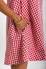 Riley Swing Dress - Red Gingham - The Self Styler