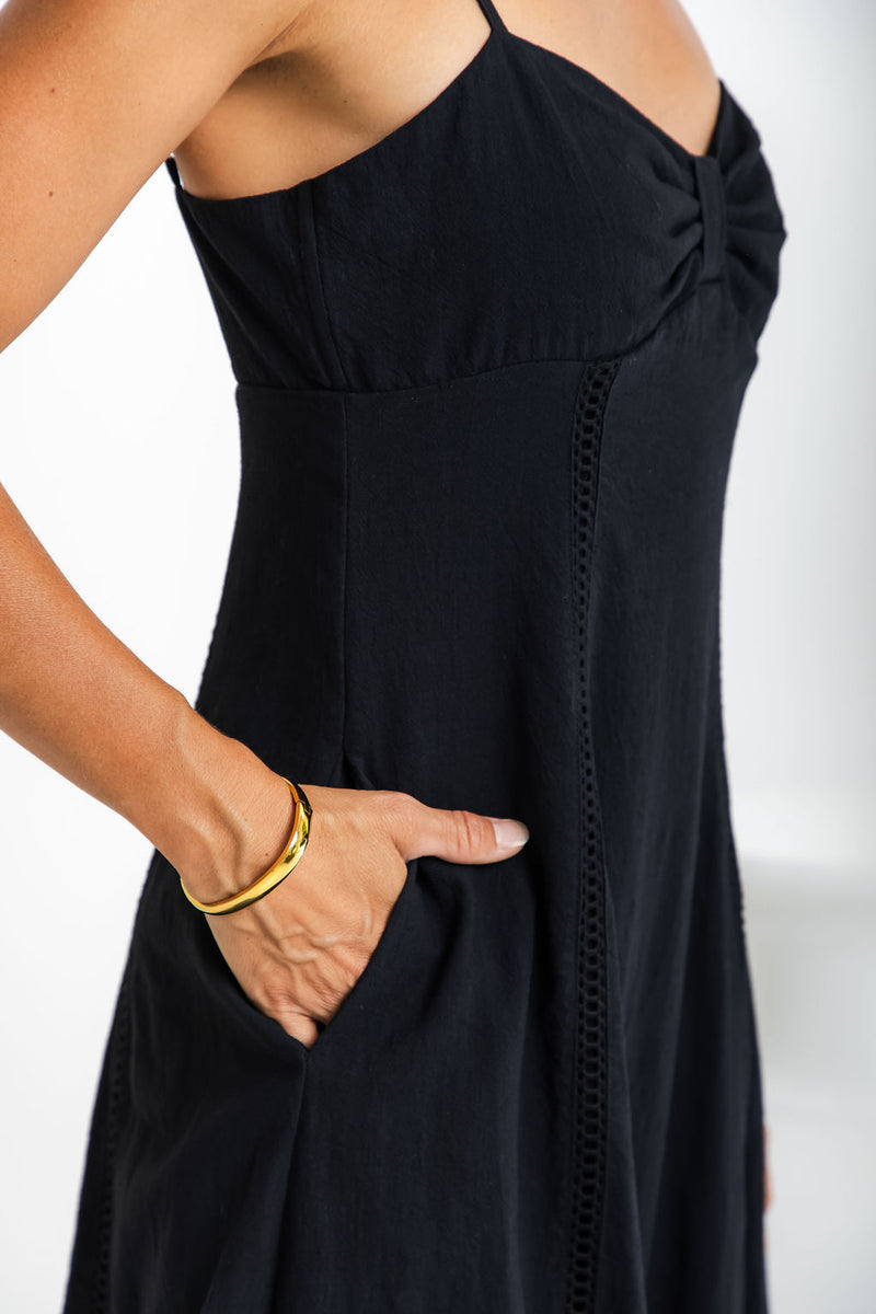Brylee Midi Dress - Black - The Self Styler