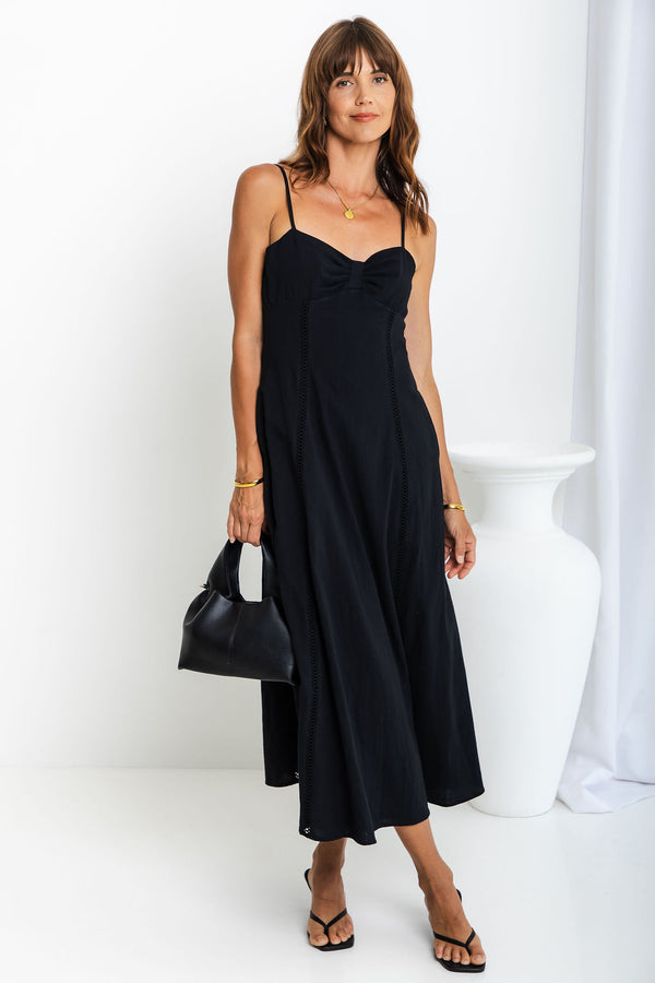 Brylee Midi Dress - Black - The Self Styler