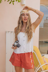 Hattie Lace Cami Top - White - The Self Styler