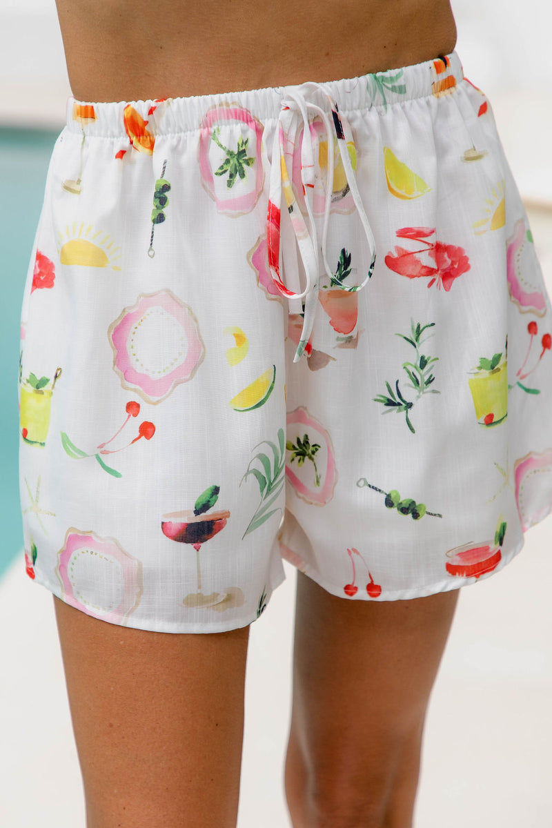 Terrazzo Shorts - Cocktail Hour Print - The Self Styler