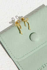 Madison Bow Earrings - Gold - The Self Styler