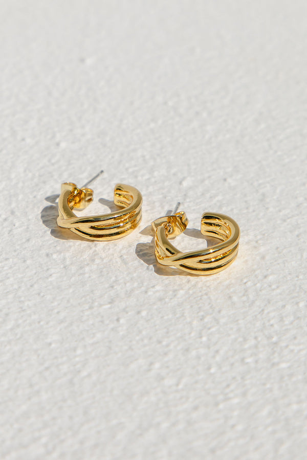Taya Small Twist Earrings - Gold