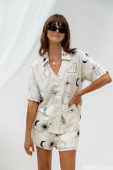 Solaris Cotton Shirt - Palm Print - The Self Styler - The Self Styler