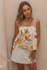 Sylvie Cami Top - Palmira Print - The Self Styler
