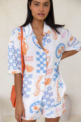 Paloma Relaxed-Fit Shirt - Palma Valencia Print - The Self Styler - The Self Styler