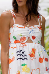Kasia Mini Dress - Amalfi Orange Print - The Self Styler