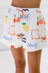 Terrazzo Shorts - Amalfi Orange Print - The Self Styler