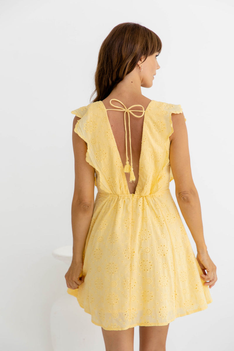 Lucy Mini Dress - Butter Yellow - The Self Styler
