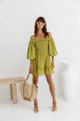 Northern Mini Dress - Avocado - Girl and the Sun - The Self Styler