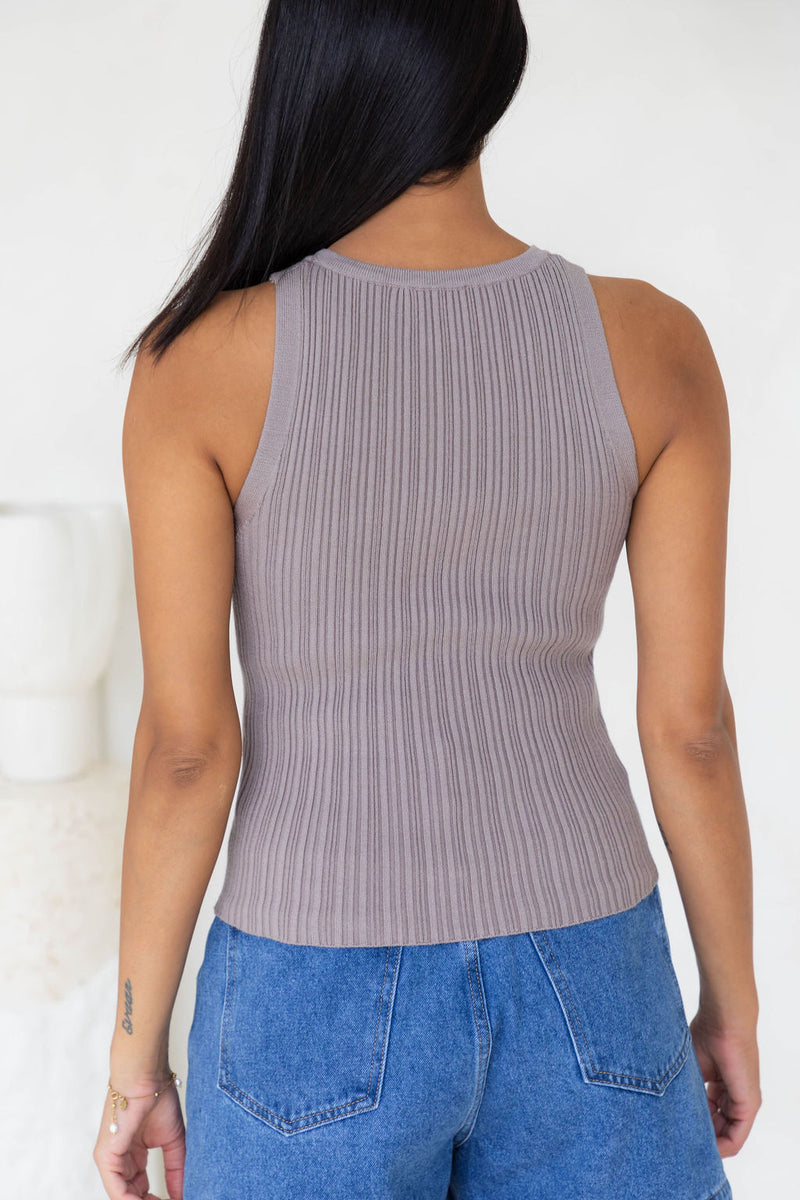 Cara Knit Top - Taupe - The Self Styler