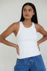 Cara Knit Top - White - The Self Styler