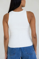 Cara Knit Top - White - The Self Styler