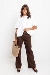 Dakota Straight-Leg Denim Jeans - Choc - The Self Styler Exclusive - The Self Styler
