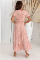 Neva Maxi Dress - Blush Pink Spot - The Self Styler