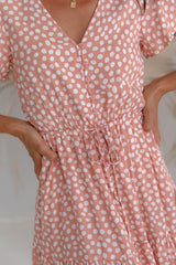 Neva Maxi Dress - Blush Pink Spot - The Self Styler