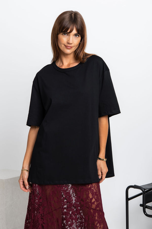 Stella Relaxed-Fit Tee - Black - The Self Styler