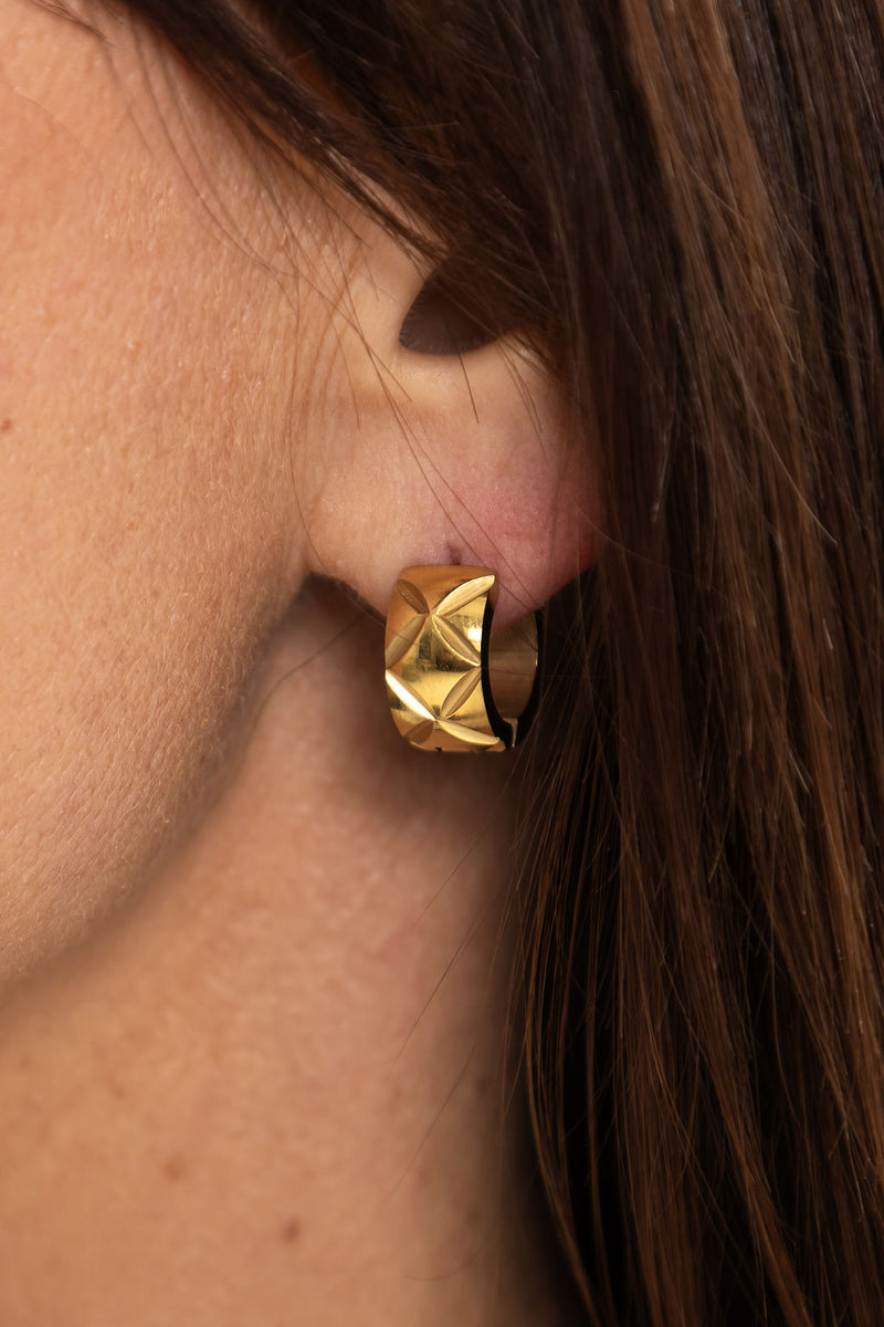 Olivia Huggie Earrings - Gold - The Self Styler