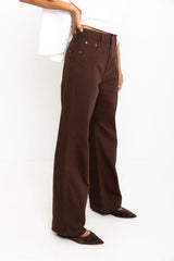 Dakota Straight-Leg Denim Jeans - Choc - The Self Styler Exclusive - The Self Styler
