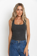Vera Tank Top - Dark Grey Marle - The Self Styler