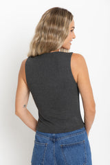 Vera Tank Top - Dark Grey Marle - The Self Styler