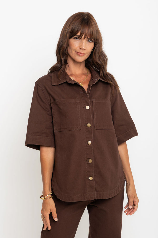 Tallon Denim Shirt - Choc - The Self Styler Exclusive