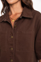 Tallon Denim Shirt - Choc - The Self Styler Exclusive - The Self Styler