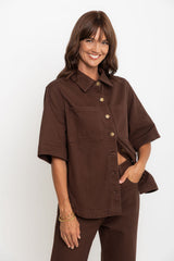 Tallon Denim Shirt - Choc - The Self Styler Exclusive - The Self Styler