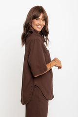 Tallon Denim Shirt - Choc - The Self Styler Exclusive - The Self Styler