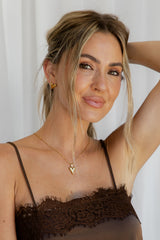 Amara Heart Necklace and Earrings Set - Gold - The Self Styler