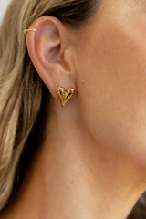 Amara Heart Necklace and Earrings Set - Gold - The Self Styler