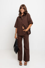 Dakota Straight-Leg Denim Jeans - Choc - The Self Styler Exclusive - The Self Styler