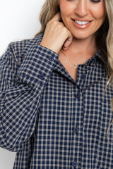 Vann Check Shirt - Navy - The Self Styler