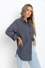 Vann Check Shirt - Navy - The Self Styler