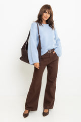 Dakota Straight-Leg Denim Jeans - Choc - The Self Styler Exclusive - The Self Styler