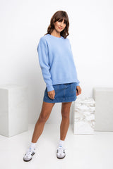 Skylar Knit Jumper - Sky Blue - The Self Styler