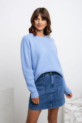 Skylar Knit Jumper - Sky Blue - The Self Styler