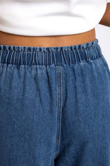 Piper Wide-Leg Denim Pants - Dark Wash - The Self Styler