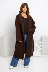 Callie Oversized Coat - Chocolate - The Self Styler