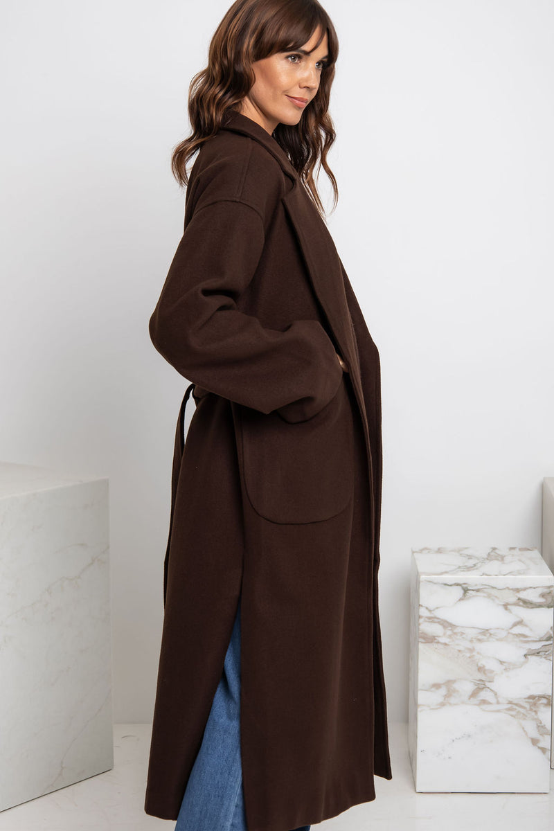 Callie Oversized Coat - Chocolate - The Self Styler