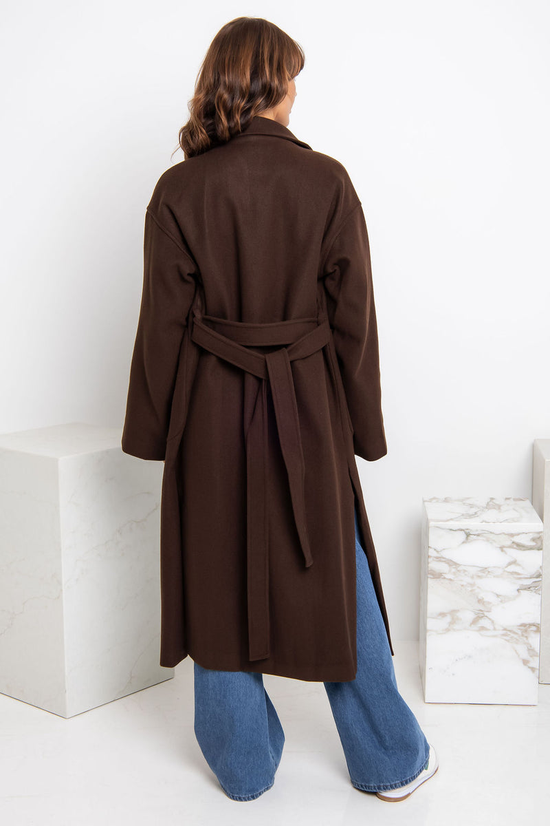 Callie Oversized Coat - Chocolate - The Self Styler