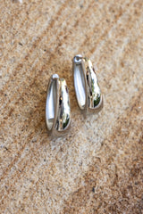 Aspen Oval Hoop Earrings - Silver - The Self Styler