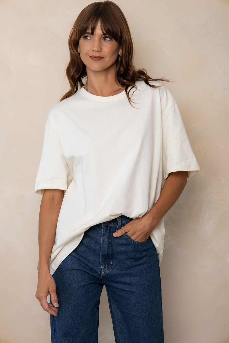 Sonny Relaxed-Fit Tee - Butter Cream - The Self Styler