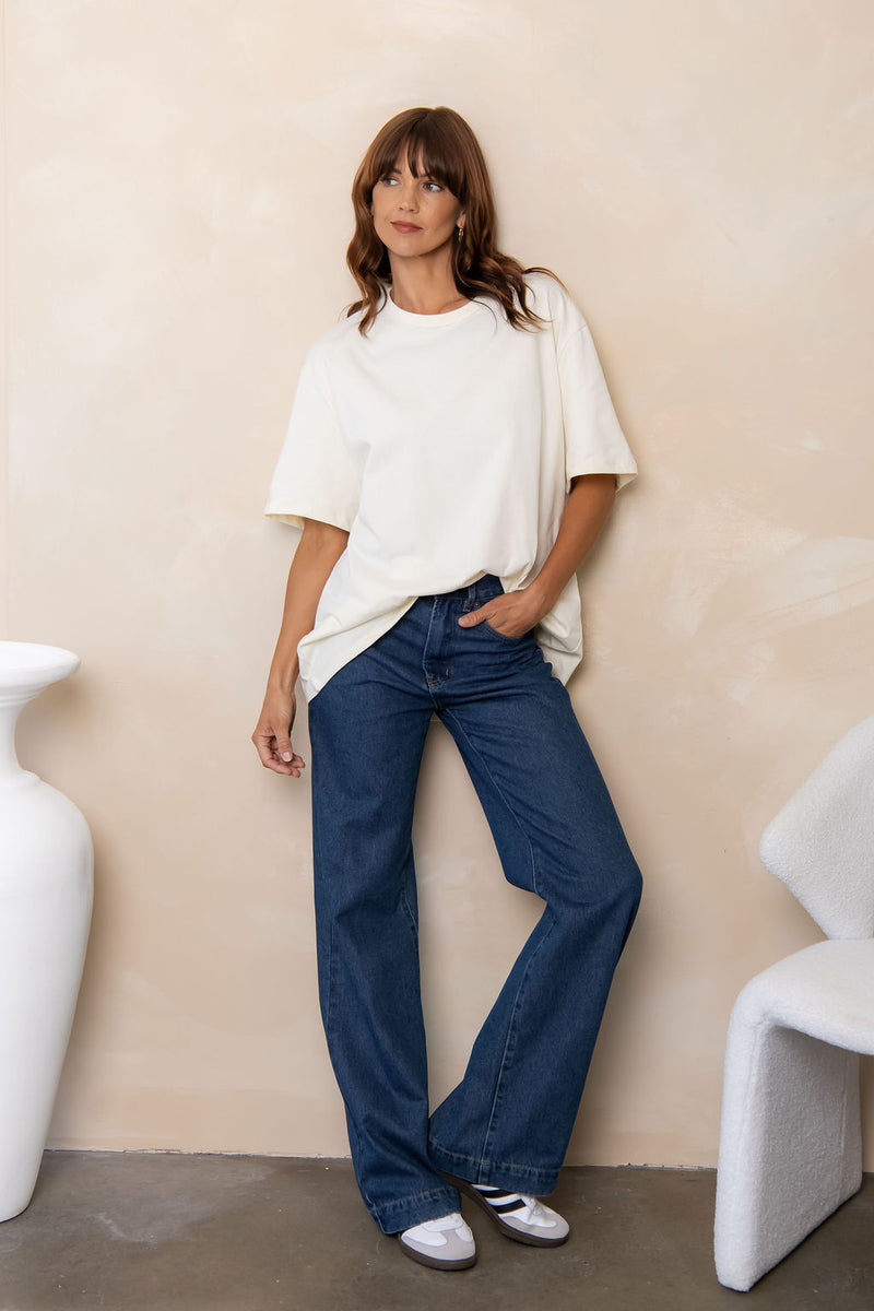 Sonny Relaxed-Fit Tee - Butter Cream - The Self Styler