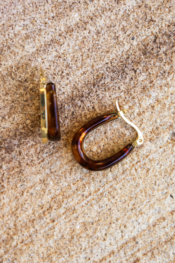 Lyra Hoop Earrings - Amber and Gold - The Self Styler