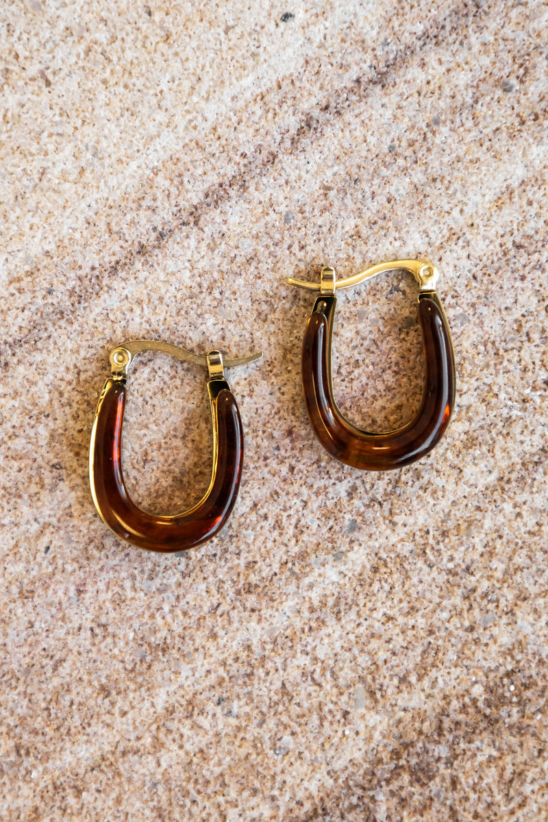 Lyra Hoop Earrings - Amber and Gold - The Self Styler
