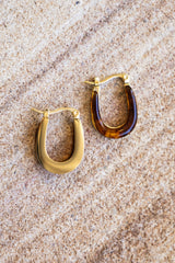 Lyra Hoop Earrings - Amber and Gold - The Self Styler