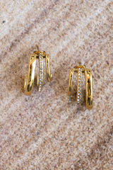 Elle Triple Hoop Earrings - Gold - The Self Styler