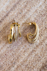 Elle Triple Hoop Earrings - Gold - The Self Styler
