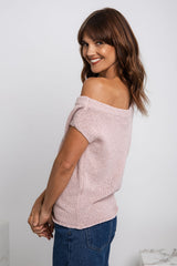 Avalon Off-The-Shoulder Top - Blush Pink - The Self Styler